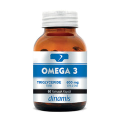 Dinamis Omega 3 ve 600 mg EPA- DHA Takviye Edici Gıda 60 Yumuşak Kapsül