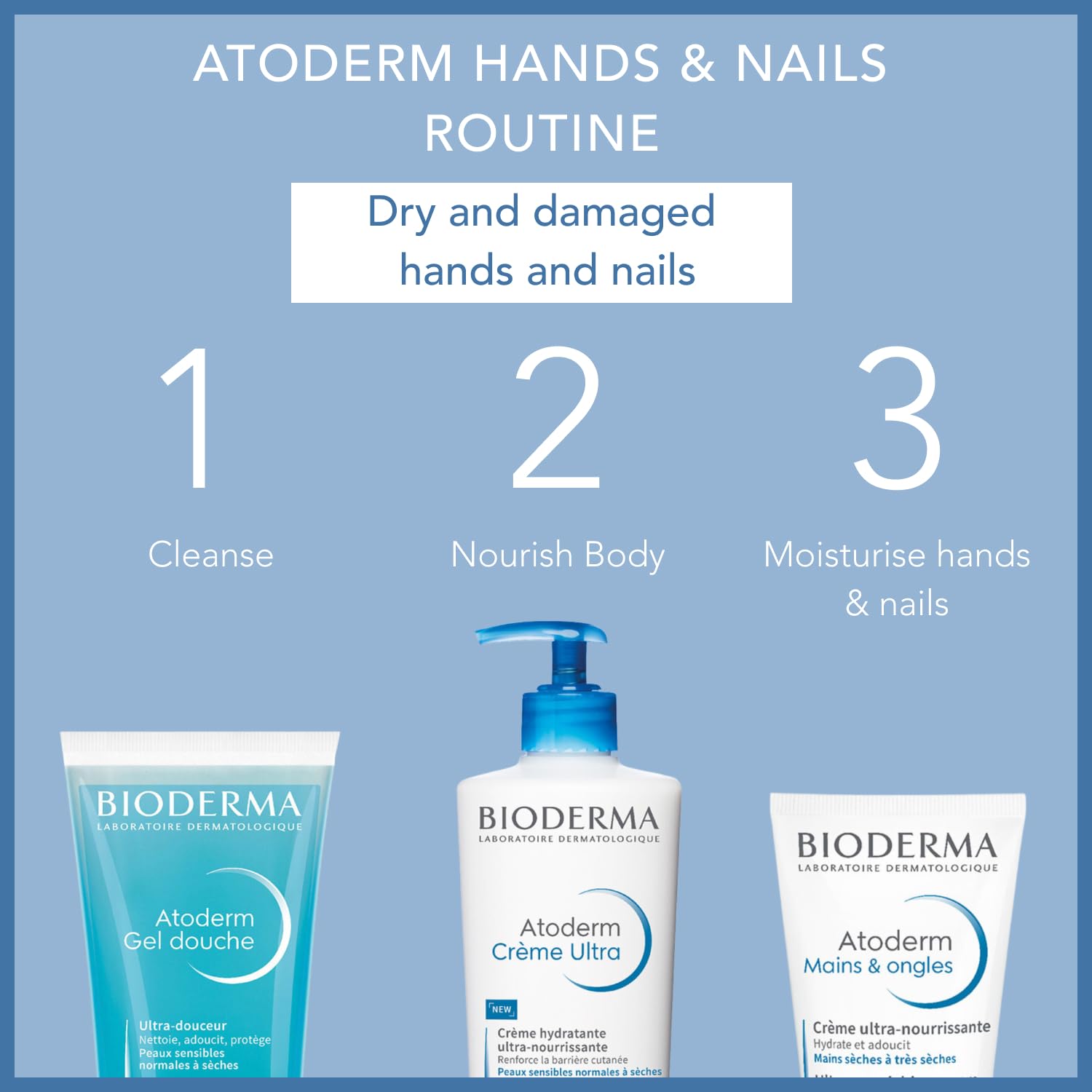 Bioderma Atoderm Hand & Nail Cream Kuru Ciltler için El Kremi Shea Yağı İçeren Onarıcı ve Nemlendirici Bakım 50 Ml