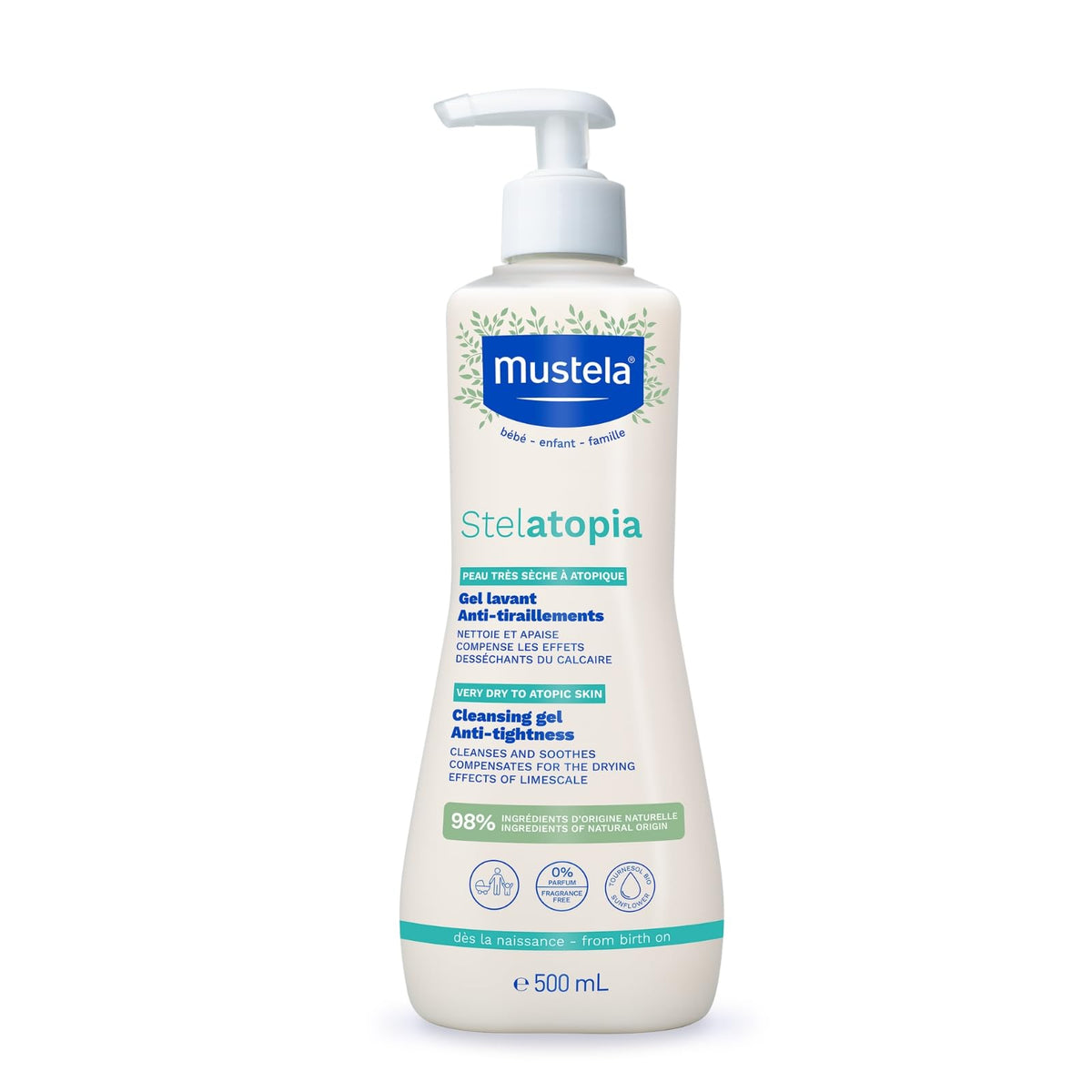 Mustela Stelatopia Gel Lavant Cleansing Gel, Lavantalı Yüz Temizleme Jeli (500ml)