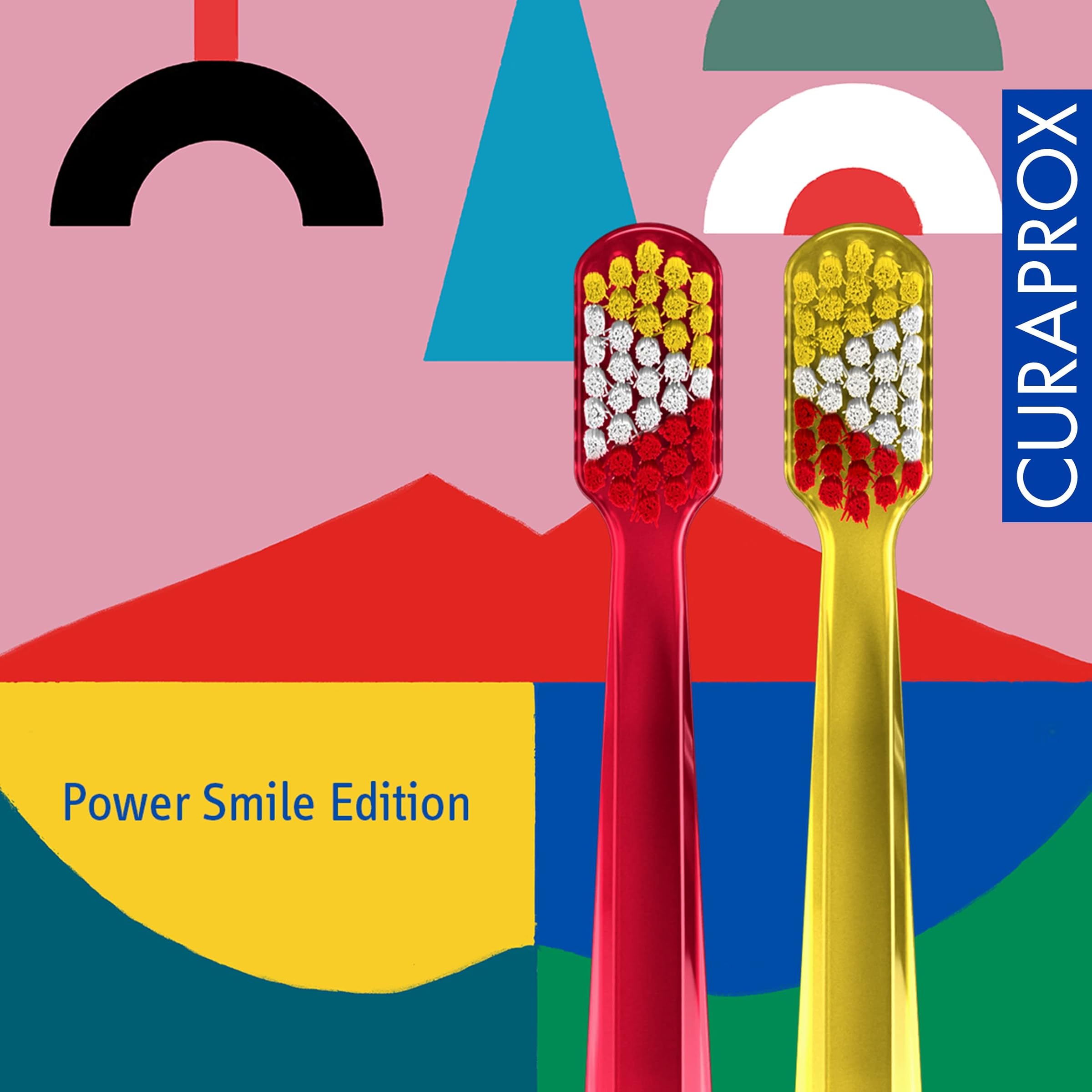 Curaprox CS 5460 el diş fırçası ultra yumuşak, Special Edition: Power Smile, 2 adet, yumuşak diş fırçası