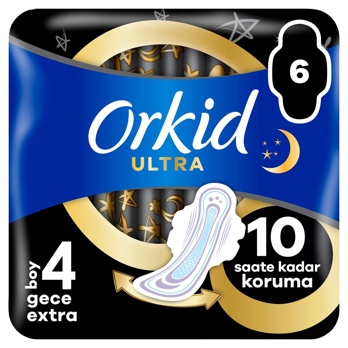 Orkid Ultra Gece Ekstra (Boy 4) 6 adet Hijyenik Ped