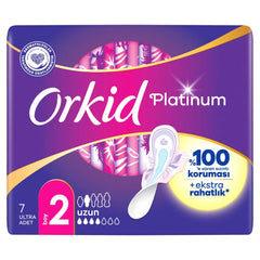 Orkid Platinum Hijyenik Ped Uzun Tekli Paket 7 Ped