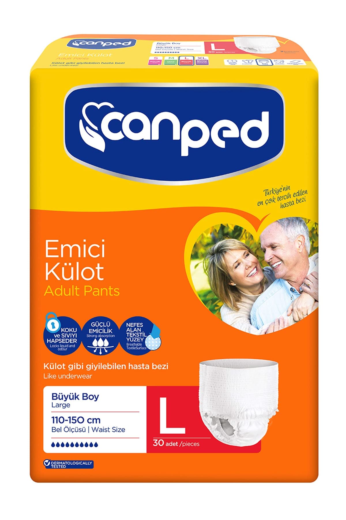 Canped Emici Külot Hasta Bezi Ekonomik Paket 30 Adet Large