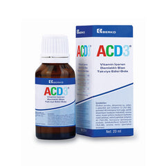 ACD3 Vitamin İçeren Damlalıklı Şişe Takviye Edici Gıda 20 ml