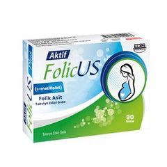 Aktif Folic Us Folik Asit Takviye Edici Gıda 90 Tablet