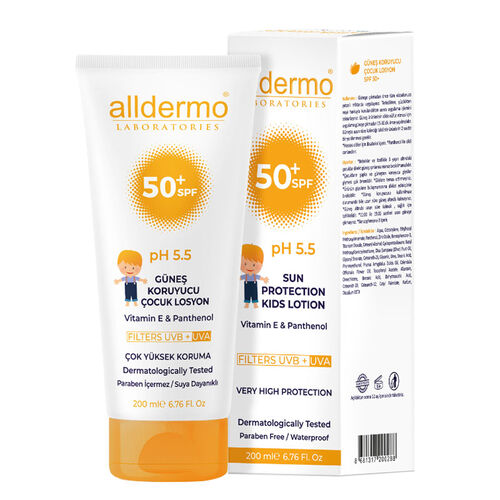 Alldermo SPF 50 200ml Çocuk Güneş Koruyucu Losyon