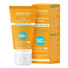 Alldermo Yağlı ve Düzensiz Cilt Tipleri için Güneş Kremi Spf50+ 50 ml