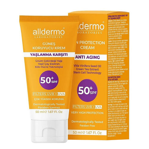 Alldermo Yaşlanma Karşıtı Güneş Koruyucu Krem Spf50+ 50 ml