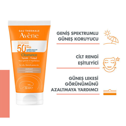 Avene Cleanance SPF50+ Renkli Güneş Kremi 50 ml