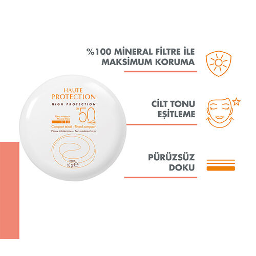 Avene SPF 50 Renkli Güneş Koruyucu Compact Krem Fondöten 10 gr