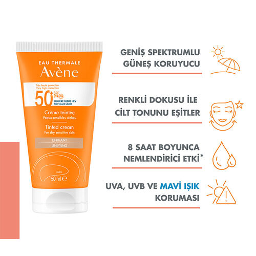 Avene Solaire SPF 50+ Renkli Güneş Kremi 50 ml