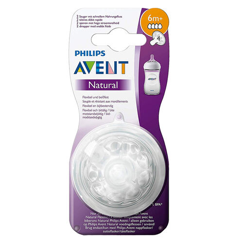 Avent Natural Biberon Emziği 6+ Ay 2′li 4 Numara