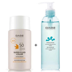 Babe Super Fluid Color Spf50+ 50 ml + Mineral Gel 90 ml HEDİYE