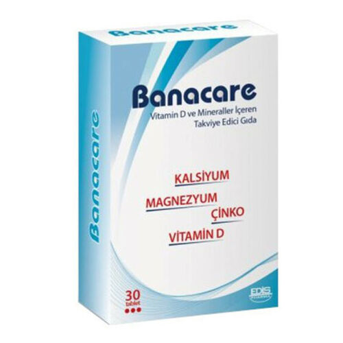 Banacare Vitamin D ve Mineral İçeren Takviye Edici Gıda 30 Tablet