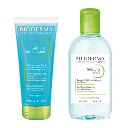 Bioderma Sebium Foaming Gel 200ml + Sebium H2O 250ml