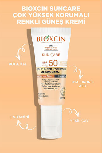 Bioxcin Sun Care Kuru Ciltler için Güneş Kremi SPF 50+ 50 ml - Renkli