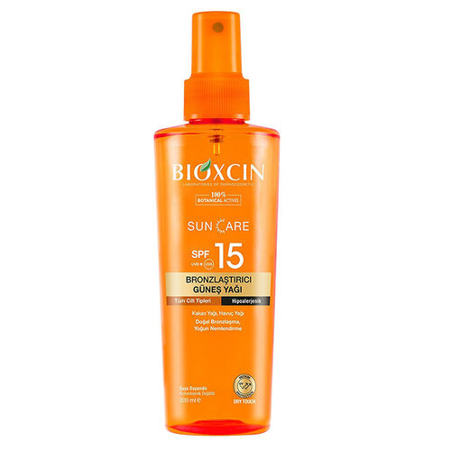 Bioxcin Sun Care Tüm Ciltler için Bronzlaştırıcı Yağ SPF 15 200 ml