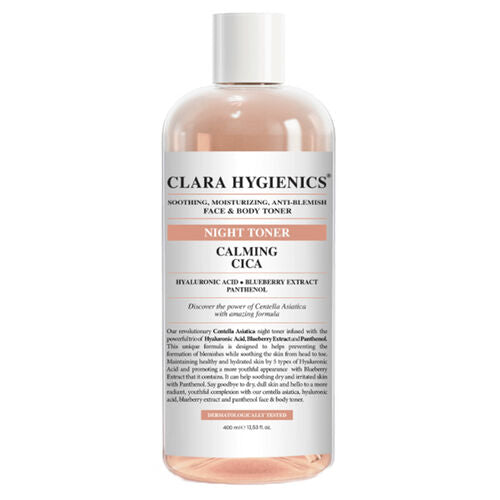 Clara Hygienics Calming Cica Leke Karşıtı Yüz ve Vücut Gece Toniği 400 ml