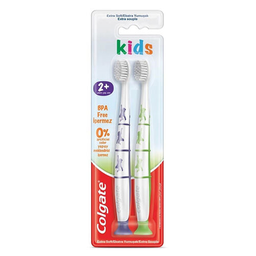 Colgate Ekstra Yumuşak 2 Yaş Çocuklar için Diş Fırçası 1+1