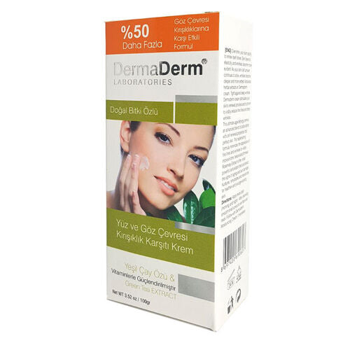 DermaDerm Yüz ve Göz Çevresi Kırışıklık Karşıtı Krem 100 gr