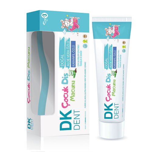 Dermokil Dk Dent Çocuk Diş Macunu + Fırçalı Florürsüz 50 ml