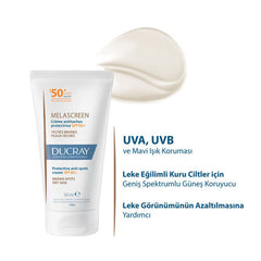 Ducray Melascreen Leke Eğilimli ve Kuru Ciltler İçin Güneş Koruyucu SPF 50+ 50 ml