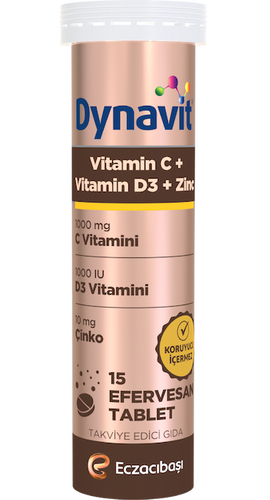 Dynavit Vitamin C + Vitamin D3 + Çinko 15 Efervesan Tablet