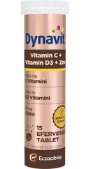 Dynavit Vitamin C + Vitamin D3 + Çinko 15 Efervesan Tablet