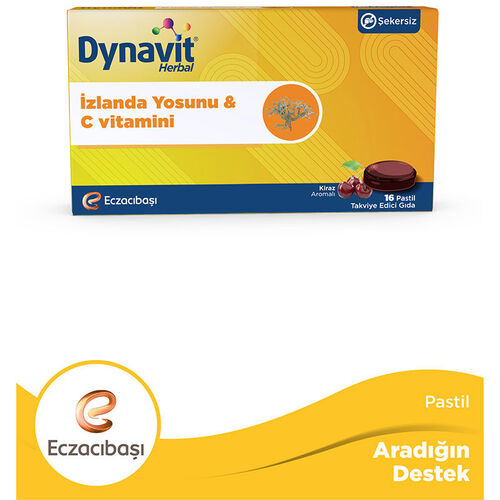 Eczacıbaşı Dynavit Herbal İzlanda Yosunu ve C Vitamini İçerikli 16 Adet Pastil (Promosyon Ürünü)