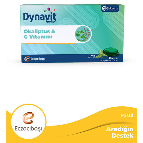 Eczacıbaşı Dynavit Herbal Mentol Aroması ve Ökaliptus İçeren 16 Adet Pastil