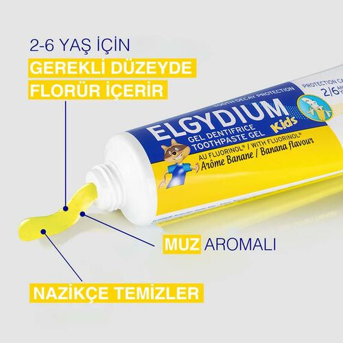 Elgydium Muz Aromalı Çocuk Diş Macunu 2-6 Yaş 50 ml