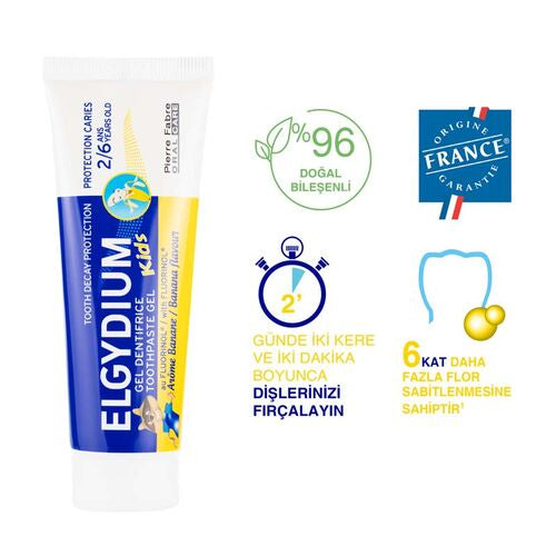 Elgydium Muz Aromalı Çocuk Diş Macunu 2-6 Yaş 50 ml