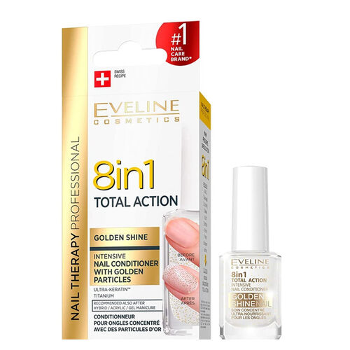 Eveline Cosmetics 8 in 1 Total Golden Shine Intensive Nail Conditioner 12 ml