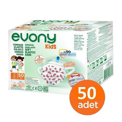 Evony Kids 3 Katlı Çocuk Maskesi 50 Adet