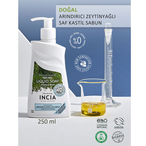 INCIA Arındırıcı Zeytinyağlı Doğal Sıvı Sabun 250 ml