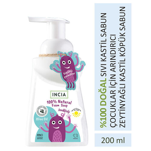 INCIA Çocuklar İçin Zeytinyağlı Doğal Köpük Sabun 200 ml