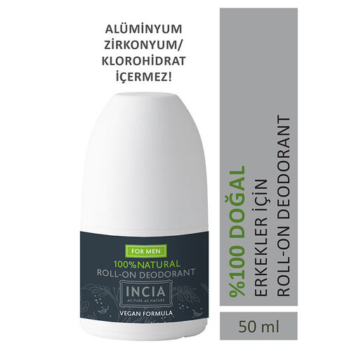 INCIA Doğal Roll-On Deodorant (Erkekler İçin) 50 ml