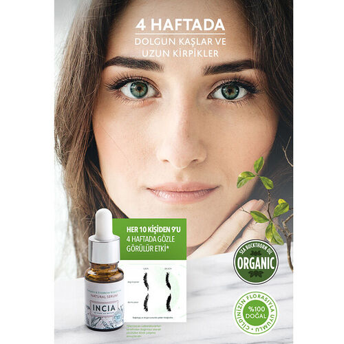 INCIA Kaş ve Kirpik Güçlendirici Doğal Serum 10 ml