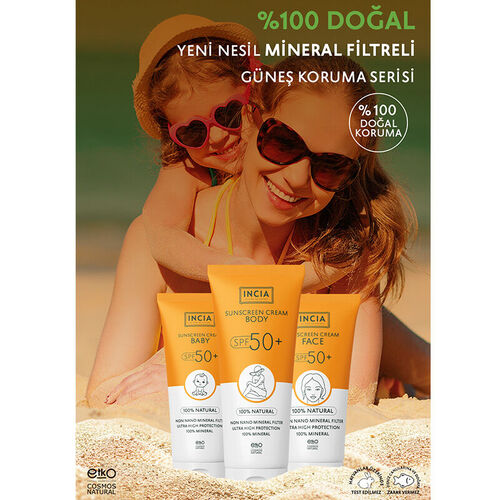 INCIA Vücut İçin Doğal Güneş Kremi 50 SPF 150 ml