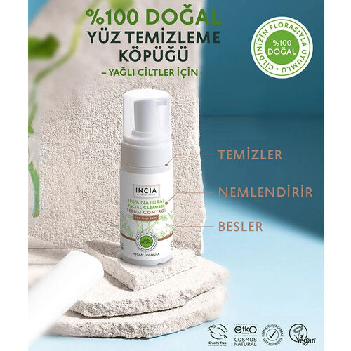 INCIA Yağlı Ciltler İçin Doğal Yüz Temizleyici 125 ml