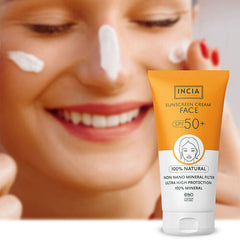 INCIA Yüz İçin %100 Doğal Güneş Kremi 50 SPF 50 ml