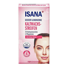 Isana 20 Adet Yüz ve Bikini bölgesi İçin Soğuk Ağda Bantları + 4 Adet Temizleme Mendili