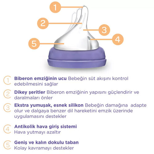 Lansinoh Cam Biberon ve NaturalWave Biberon Emziği 240 ml