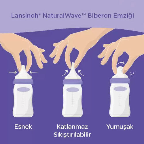 Lansinoh Natural Wave Biberon Emziği - Hızlı Akış 2 Adet