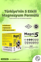 Magni5 Magnezyum Vitamin D3 B6 İçeren Takviye Edici Gıda 4x90 Kapsül