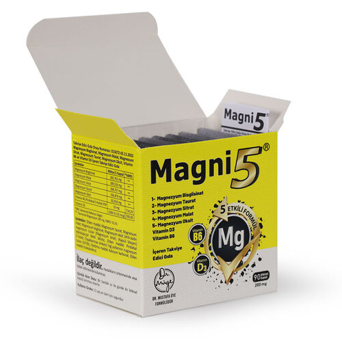 Magni5 Magnezyum Vitamin D3 B6 İçeren Takviye Edici Gıda 90 Kapsül