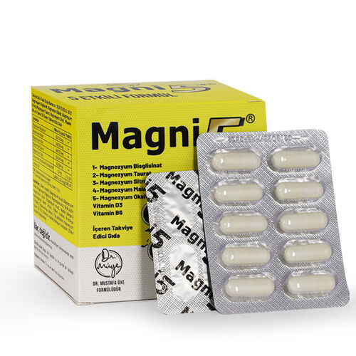 Magni5 Magnezyum Vitamin D3 B6 İçeren Takviye Edici Gıda 90 Kapsül