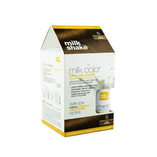 Milk Shake Milk Color Kalıcı Saç Boyası 6 - Koyu Kumral - KÖPÜK HEDİYE