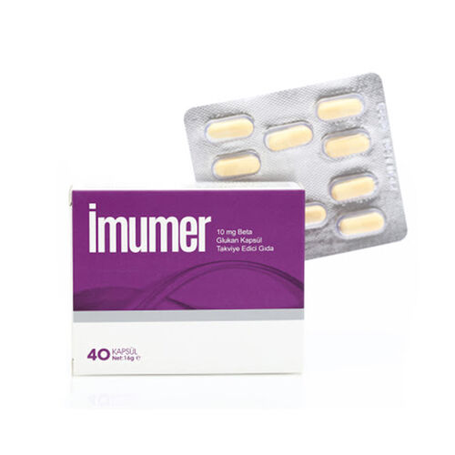 Miraderm İmumer 10 mg Beta Glukan Kapsül Takviye Edici Gıda 40 Kapsül