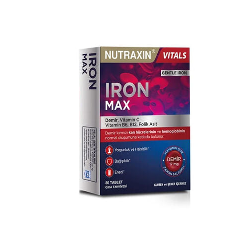 Nutraxin Iron Max Takviye Edici Gıda 30 Tablet